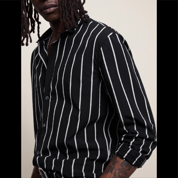 John Varvatos David Bowie pinstripe shirt. Size MEDIUM. - Picture 2 of 10